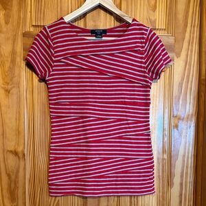 Verve Ami Red and White Striped Short Sleeve Top